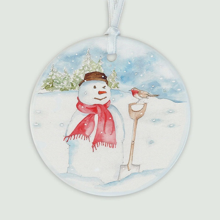 Christmas Snowman Ceramic Decoration
