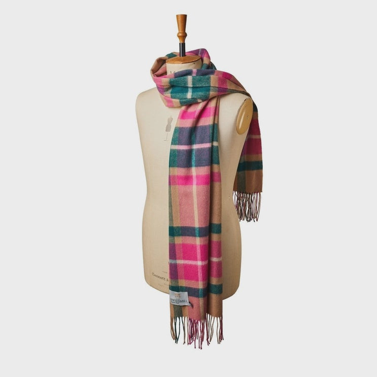 Lambswool bright check scarf - Ella