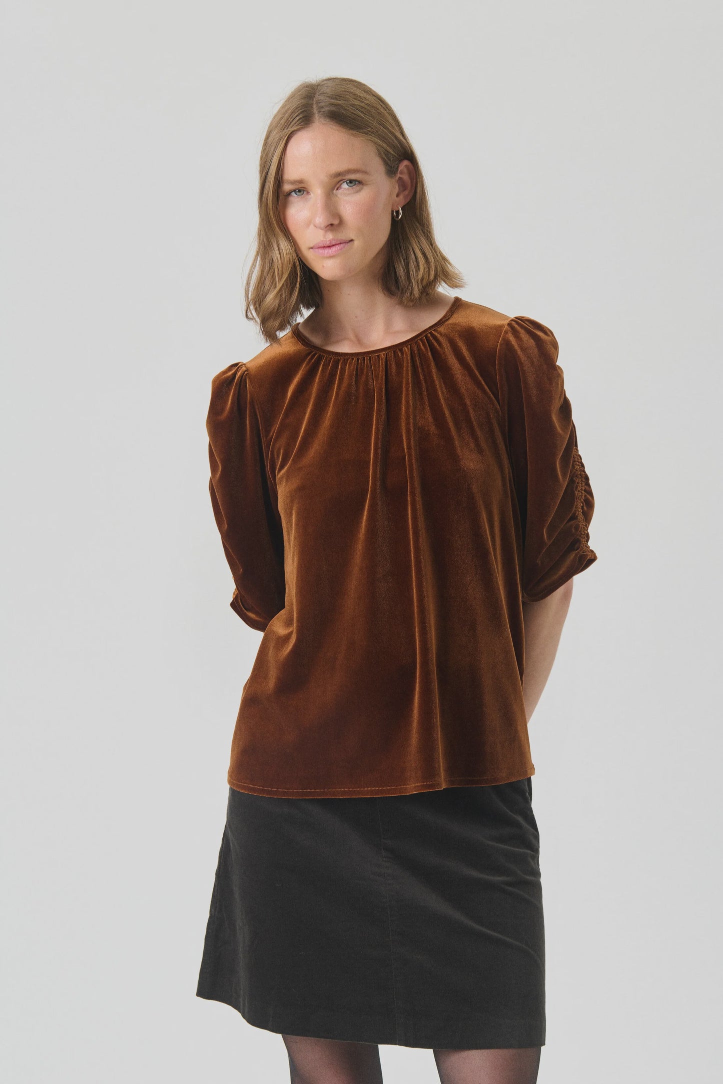 Valerie Velvet Rust top