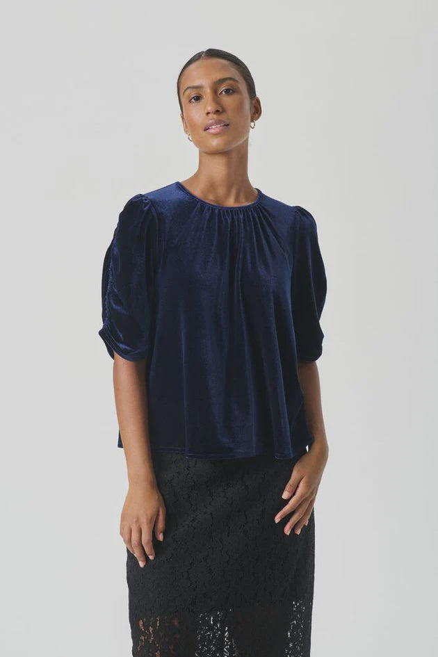 Valerie Blue velvet top