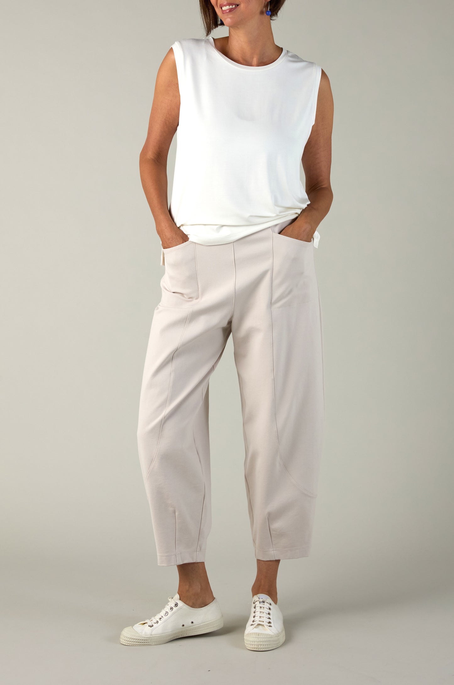 Ecru Ponte Bubble Trouser