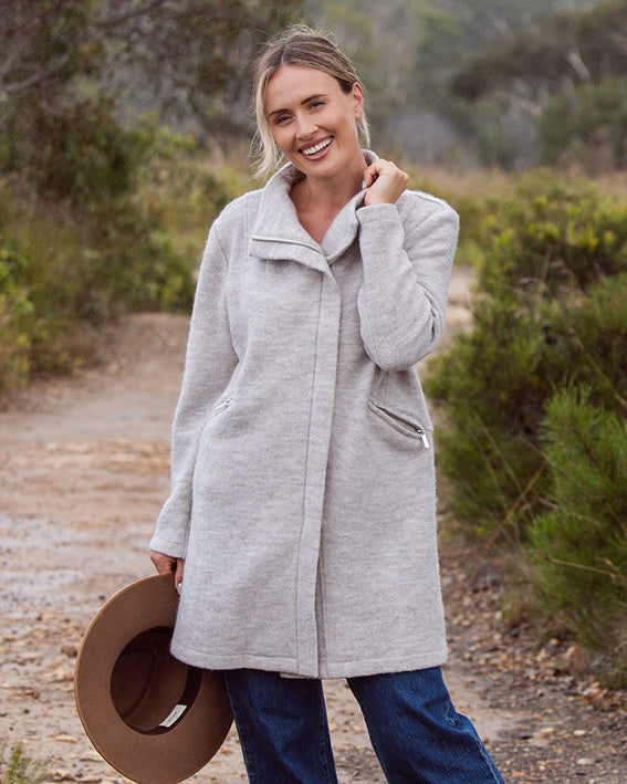 Ll Panel Zip Coat - Natural