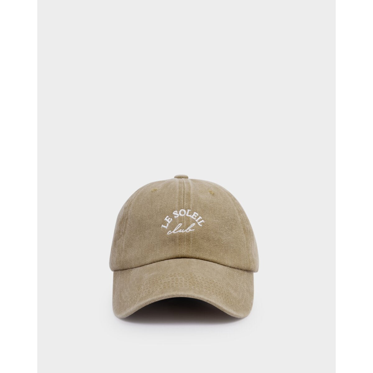 Embroidered Cap 'Le Soleil' in Faded Taupe