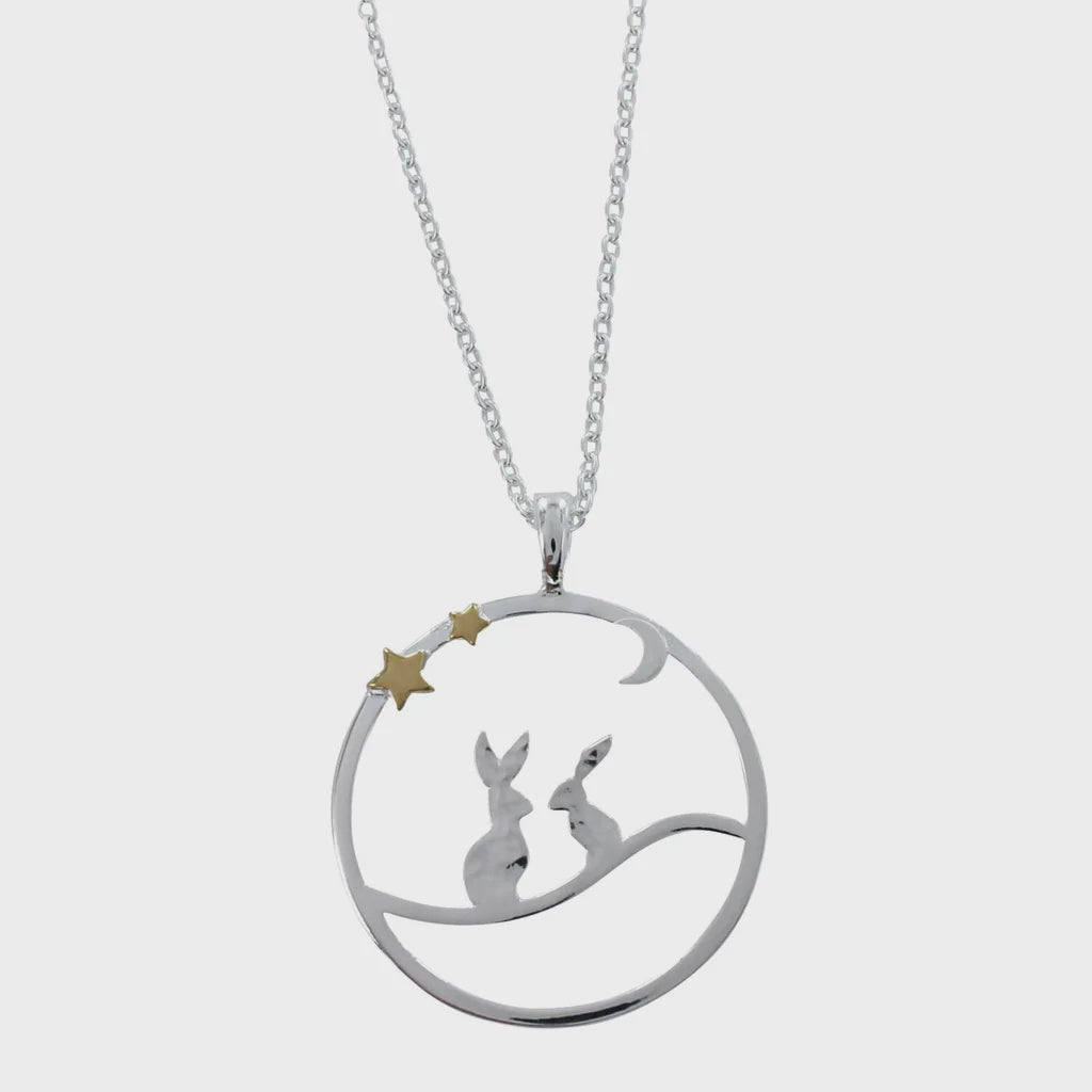 Moonlit hares necklace