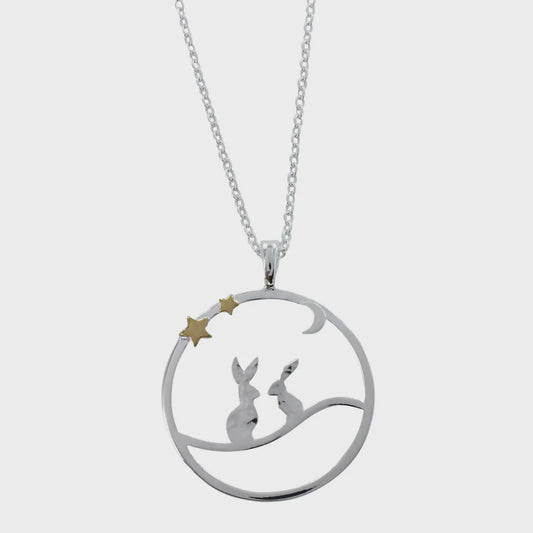 Moonlit hares necklace