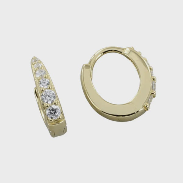 Oval hoops sparkle gold