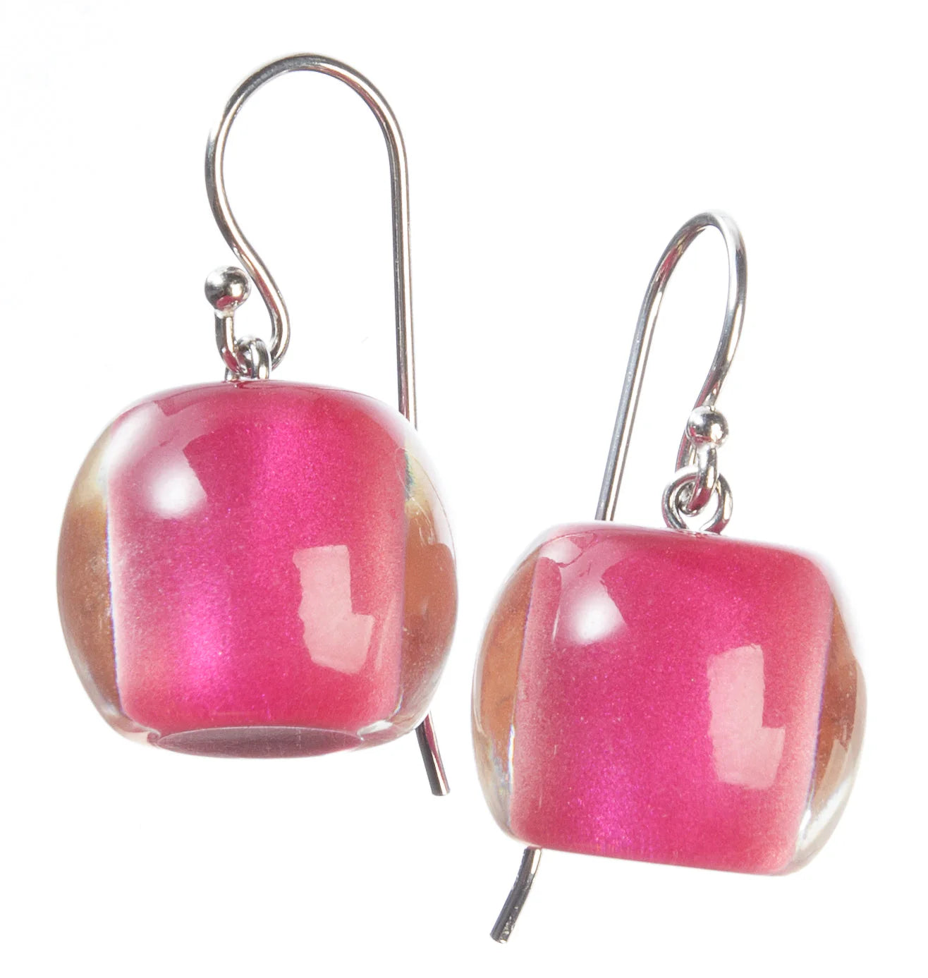 Colour bead earrings pink