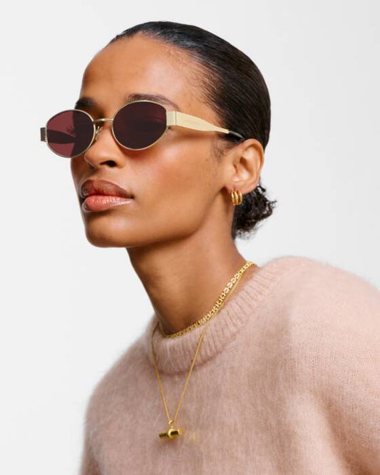 Siena Oval Sunglasses in Matte Gold And Tortoiseshell