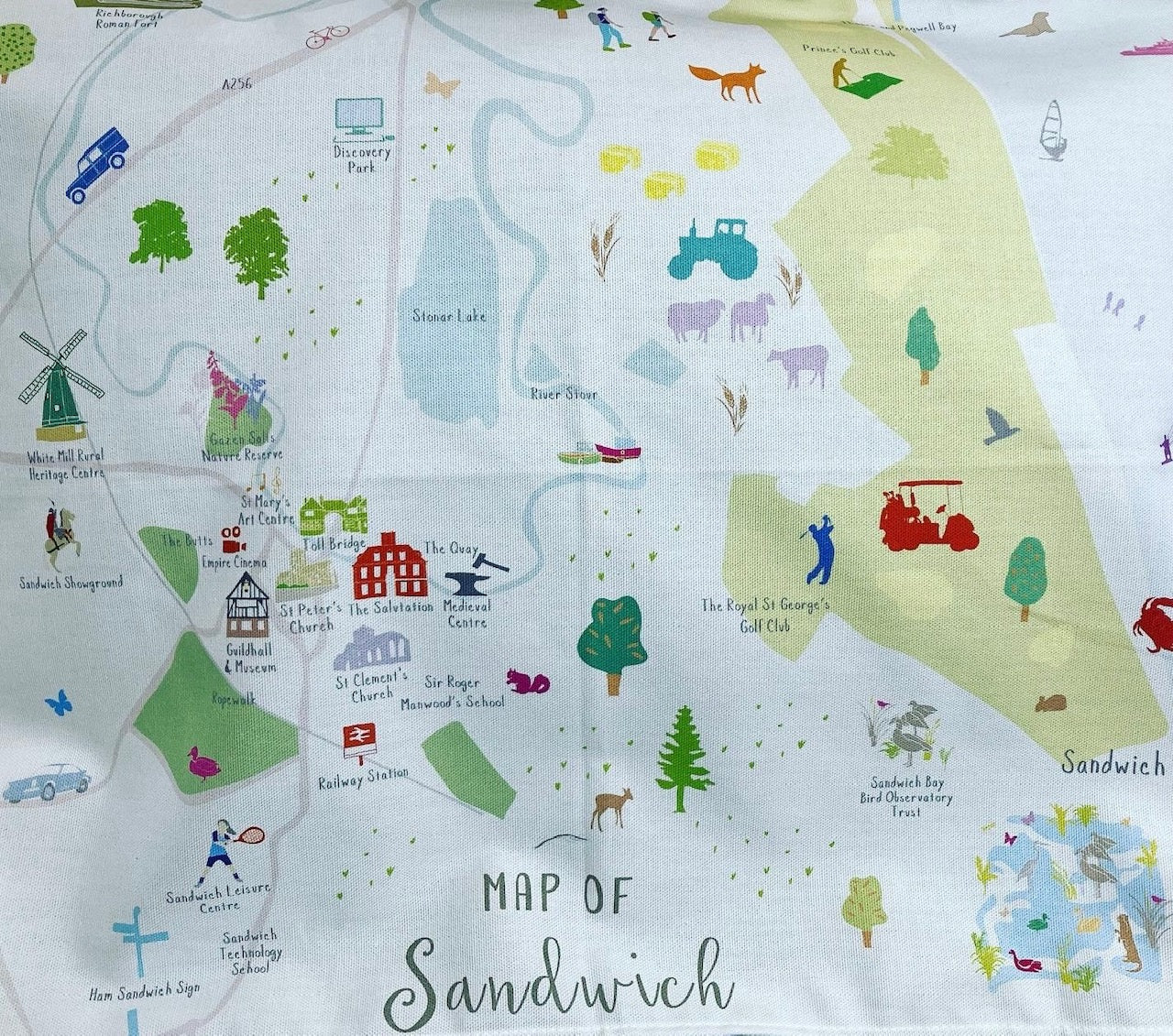 Map of Sandwich tea-towel