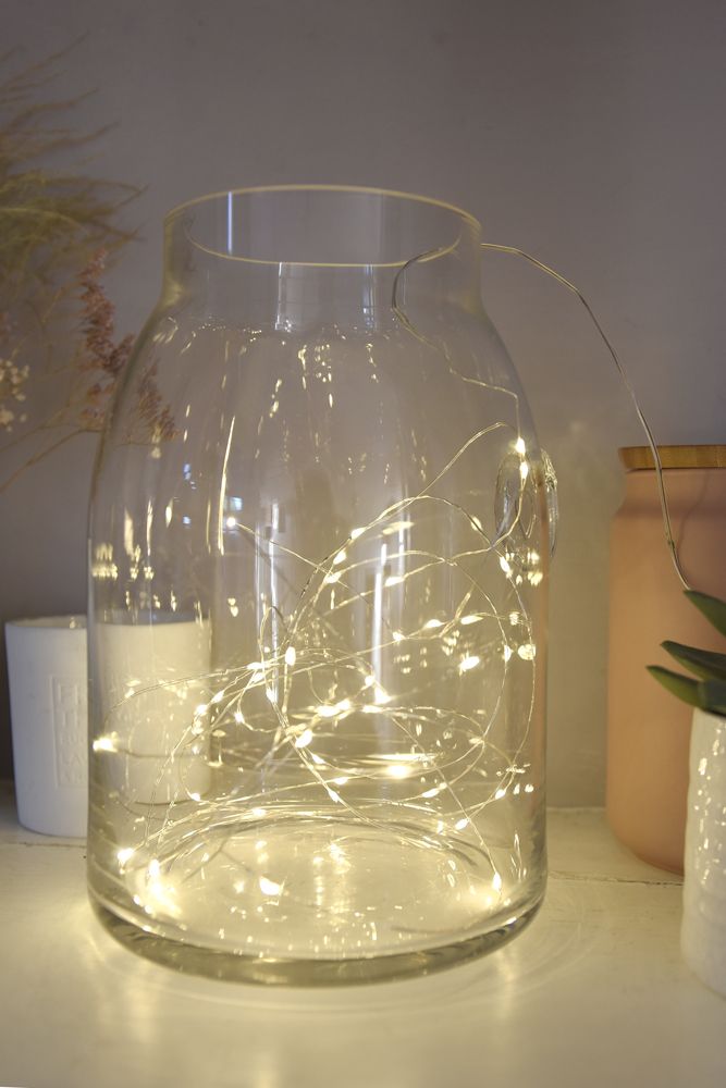 Galaxy - silver LED light chain - battery