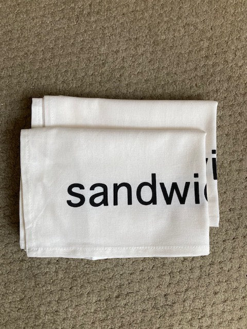 Sandwich white tea towel