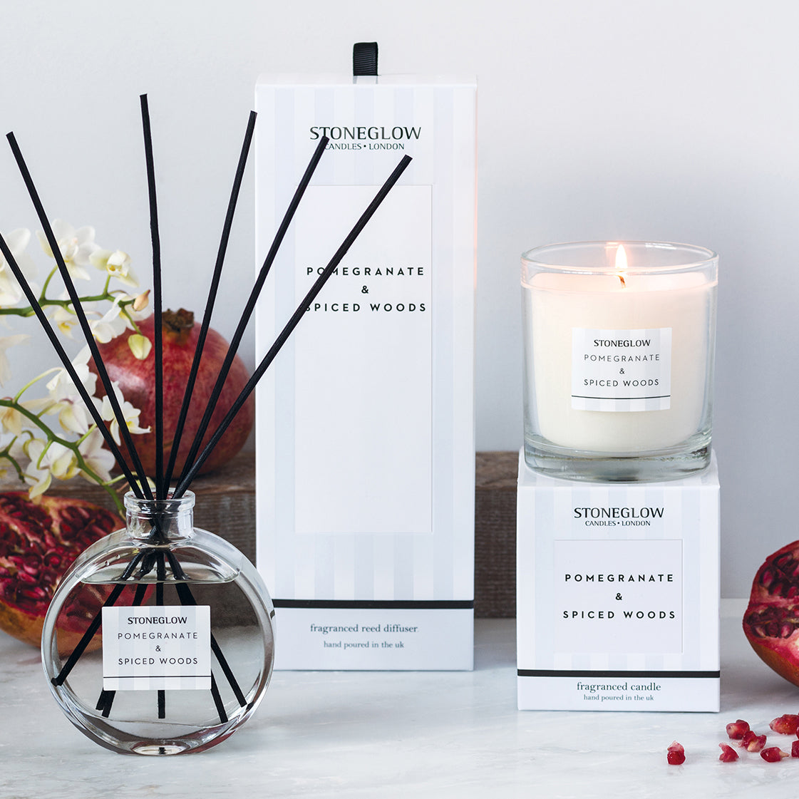 Pomegranate and Spiced Woods Candle