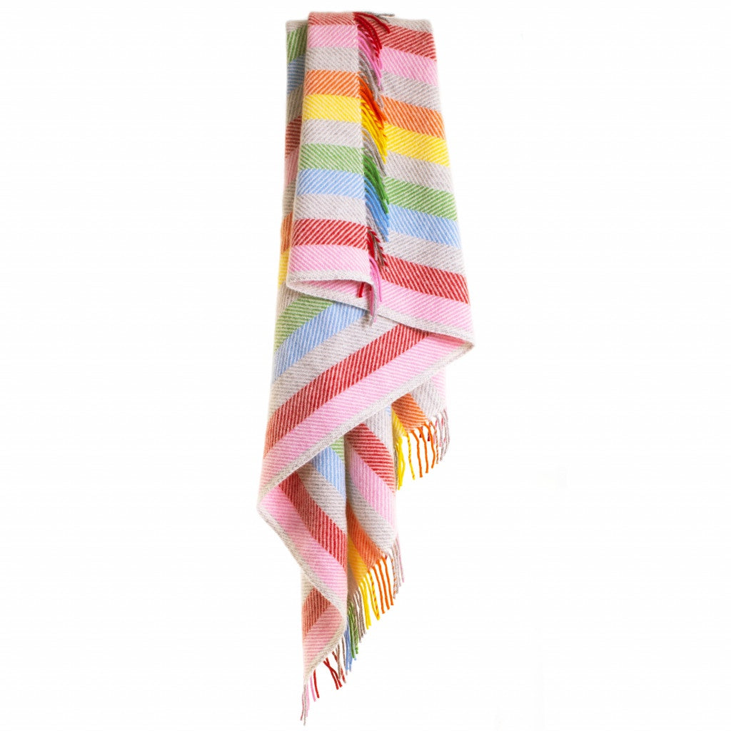 Lifestyle Rainbow Grey Stripe Throw