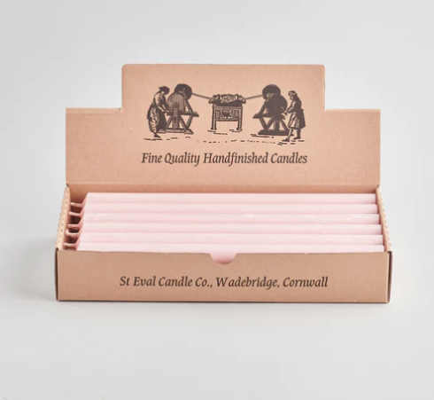 Single pink dinner candle 10"