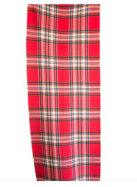 Red tartan scarf
