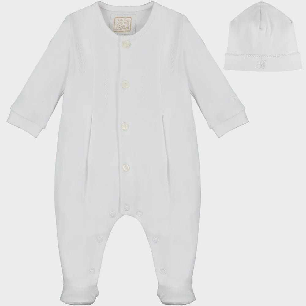 Ashton Unisex White Babygrow