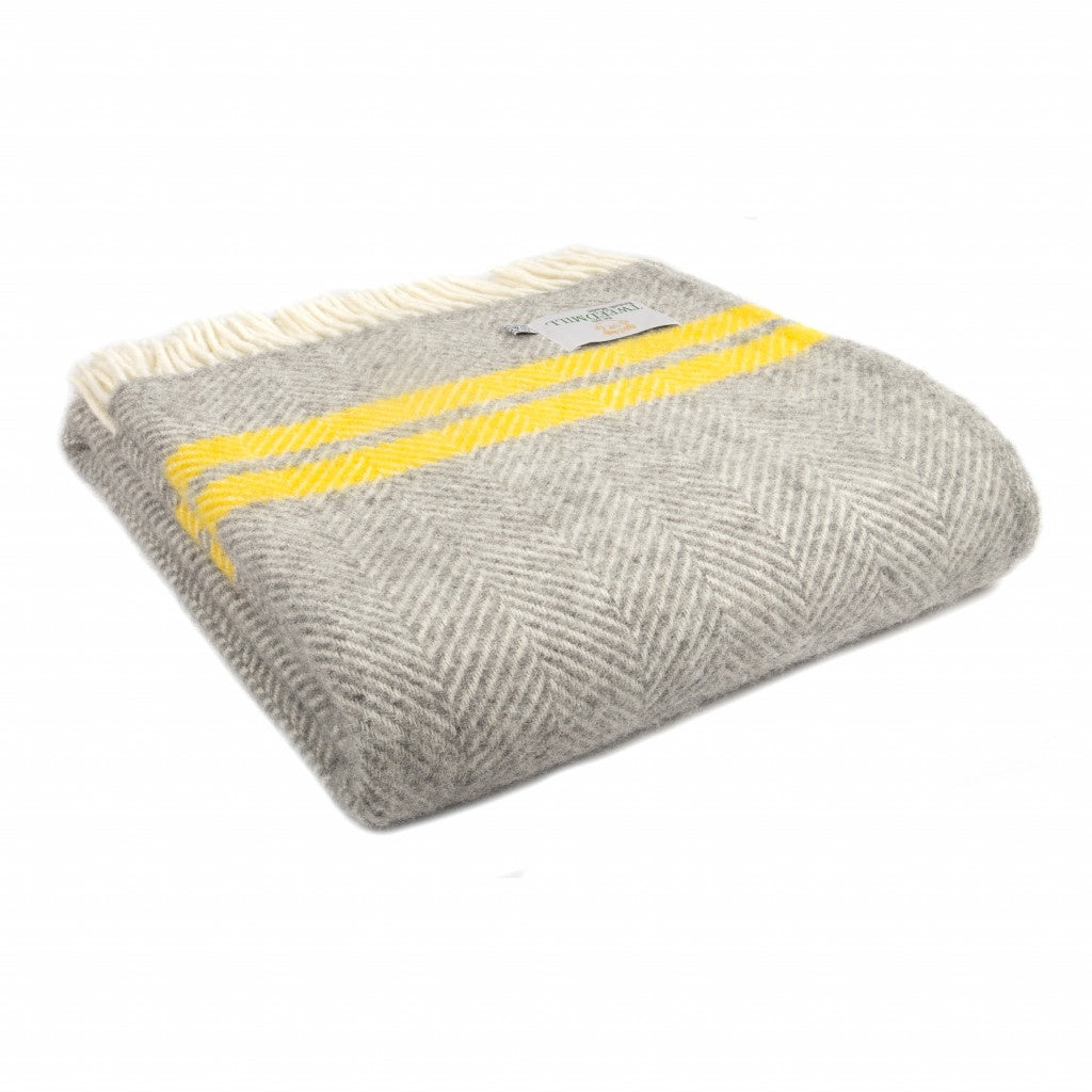 Fishbone 2 Stripe Grey & Yellow