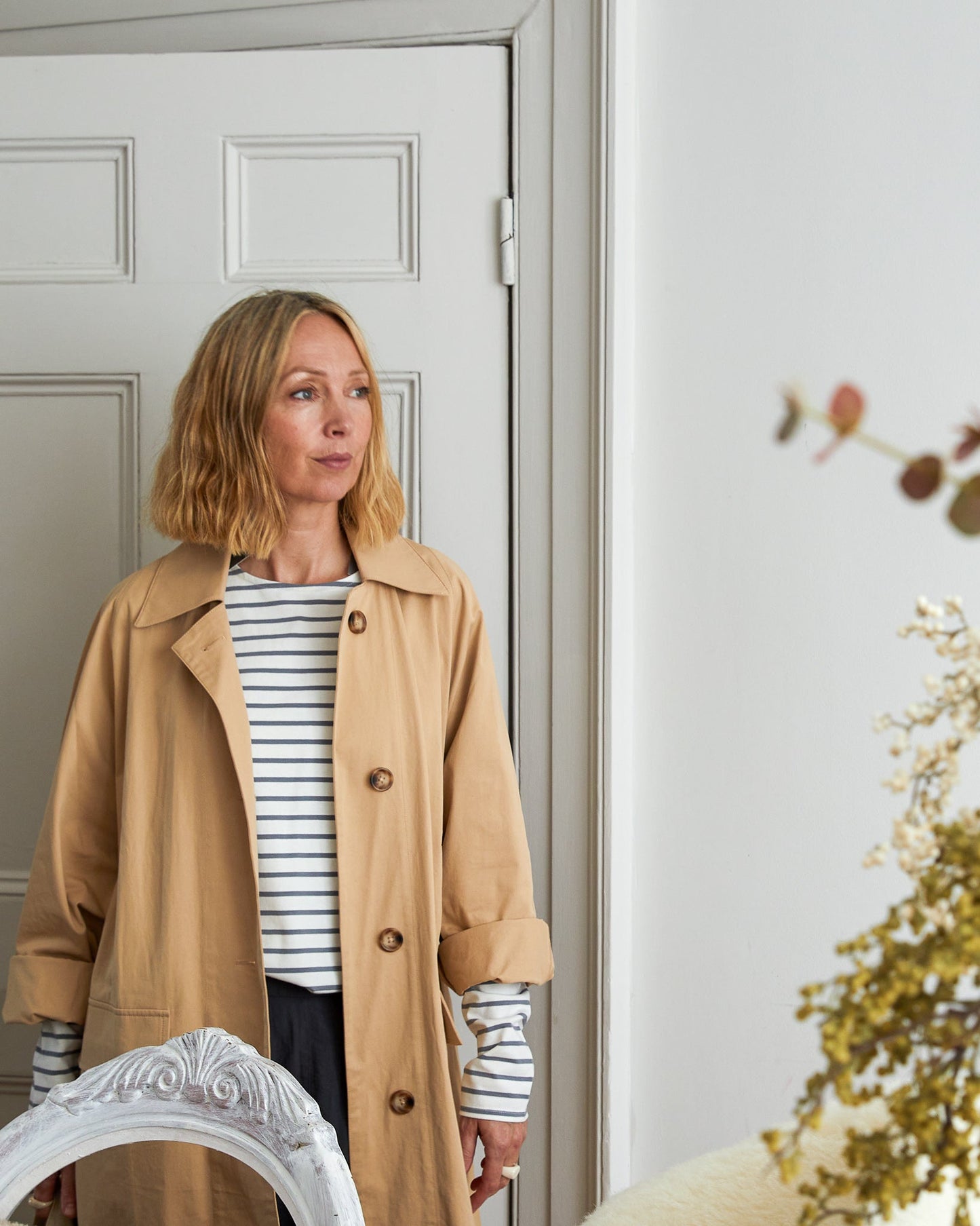 Bryony Stripe Top grey