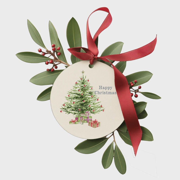 Hanging Ceramic Christmas Tree Decoration - Festive