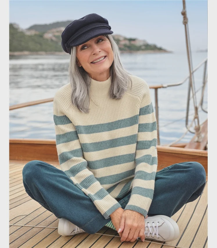 Breton Block Neck Crew