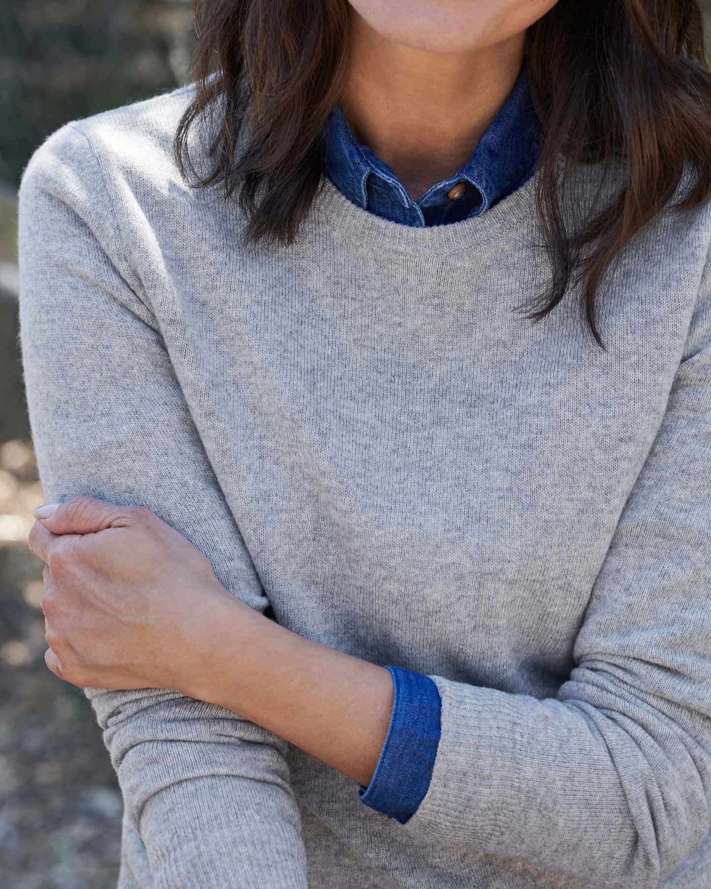 Cashmere and Merino Crew Neck Marble