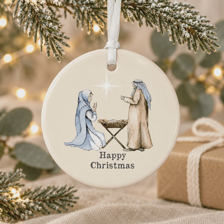 Christmas Nativity Ceramic Hanging Decoration