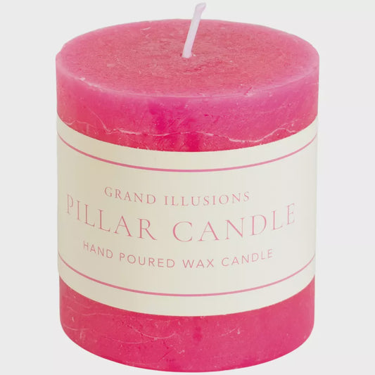 Rustic Pillar Candle Fuchsia 70x75mm