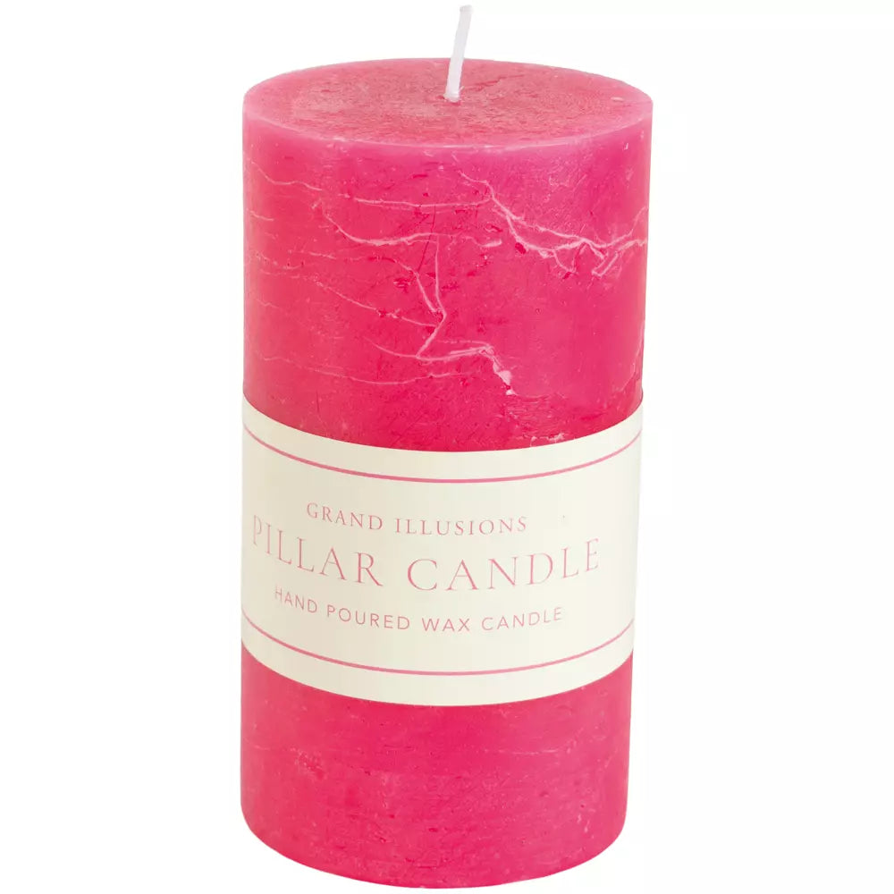 Rustic Pillar Candle Fuchsia 70x130mm