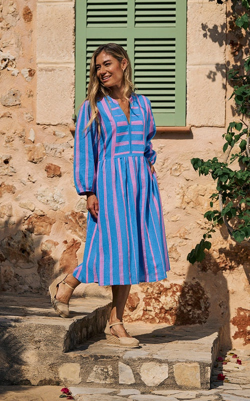 St. Tropez Dress  Blue/Pink