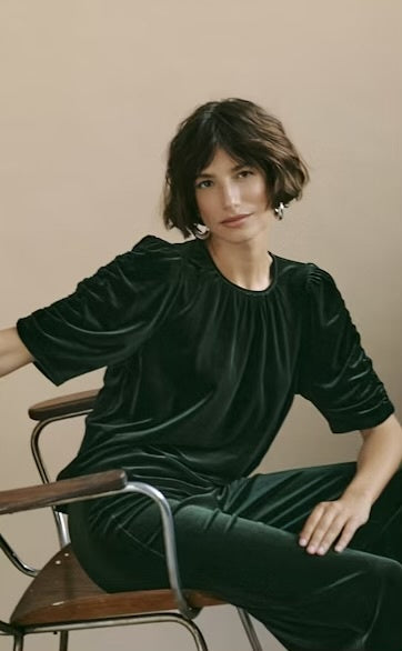 Valerie Green Velvet Top