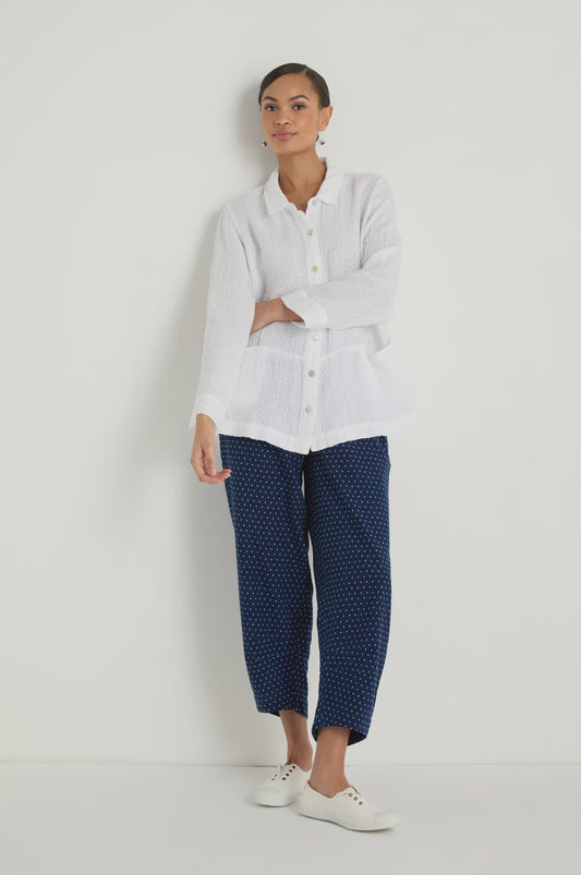 Waffle linen shirt