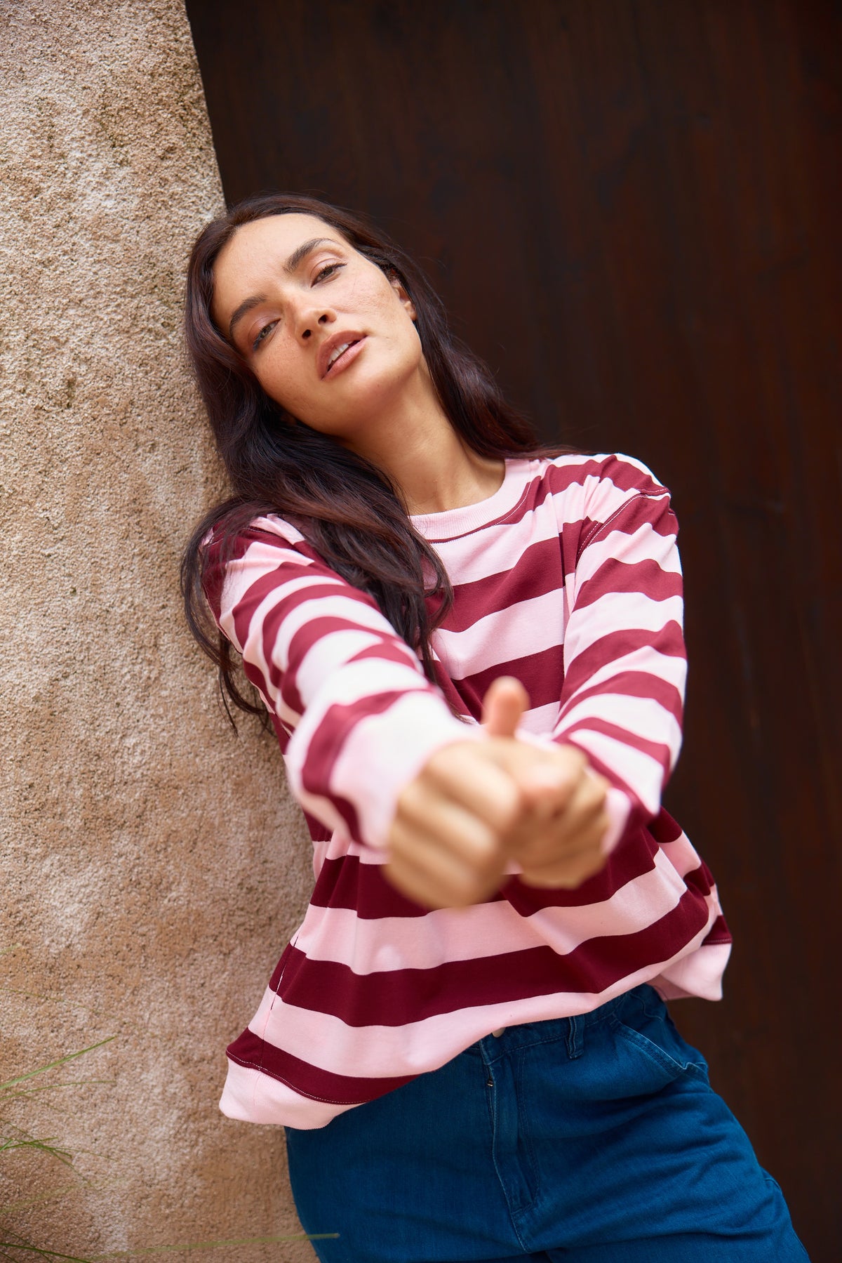 Pin Stazie Sweatshirt Pink/Red Stripe