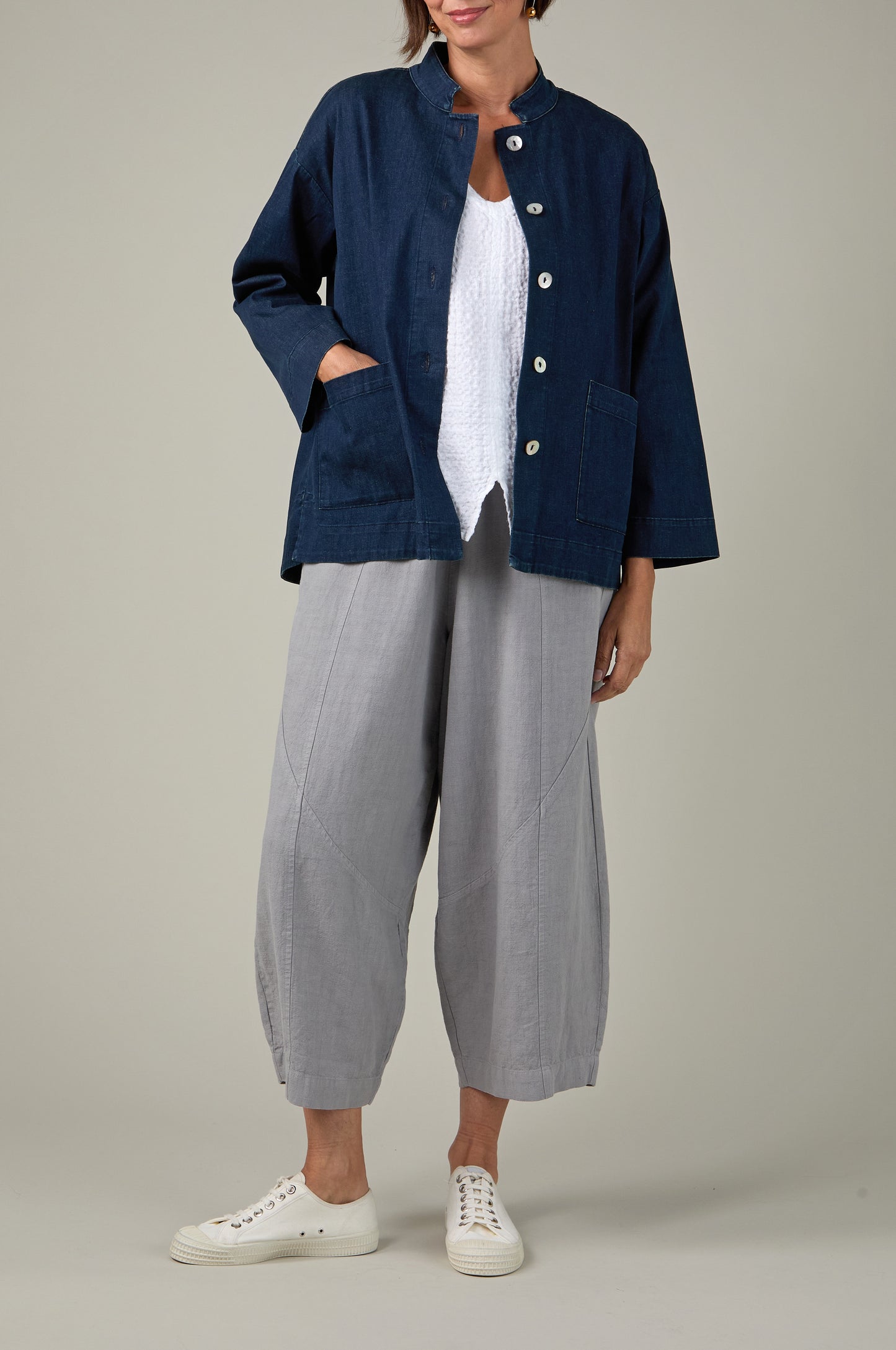 Stretch Denim Boxy Jacket