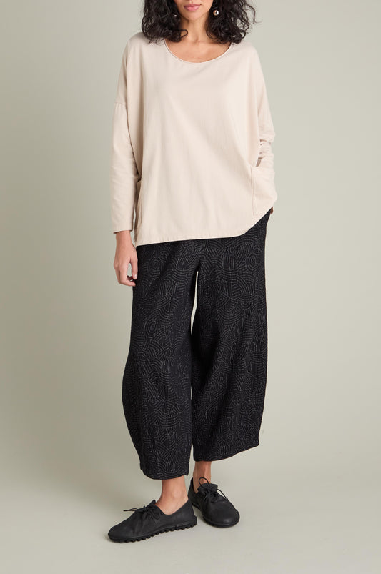 Cotton Jersey Pocket Top - Ecru