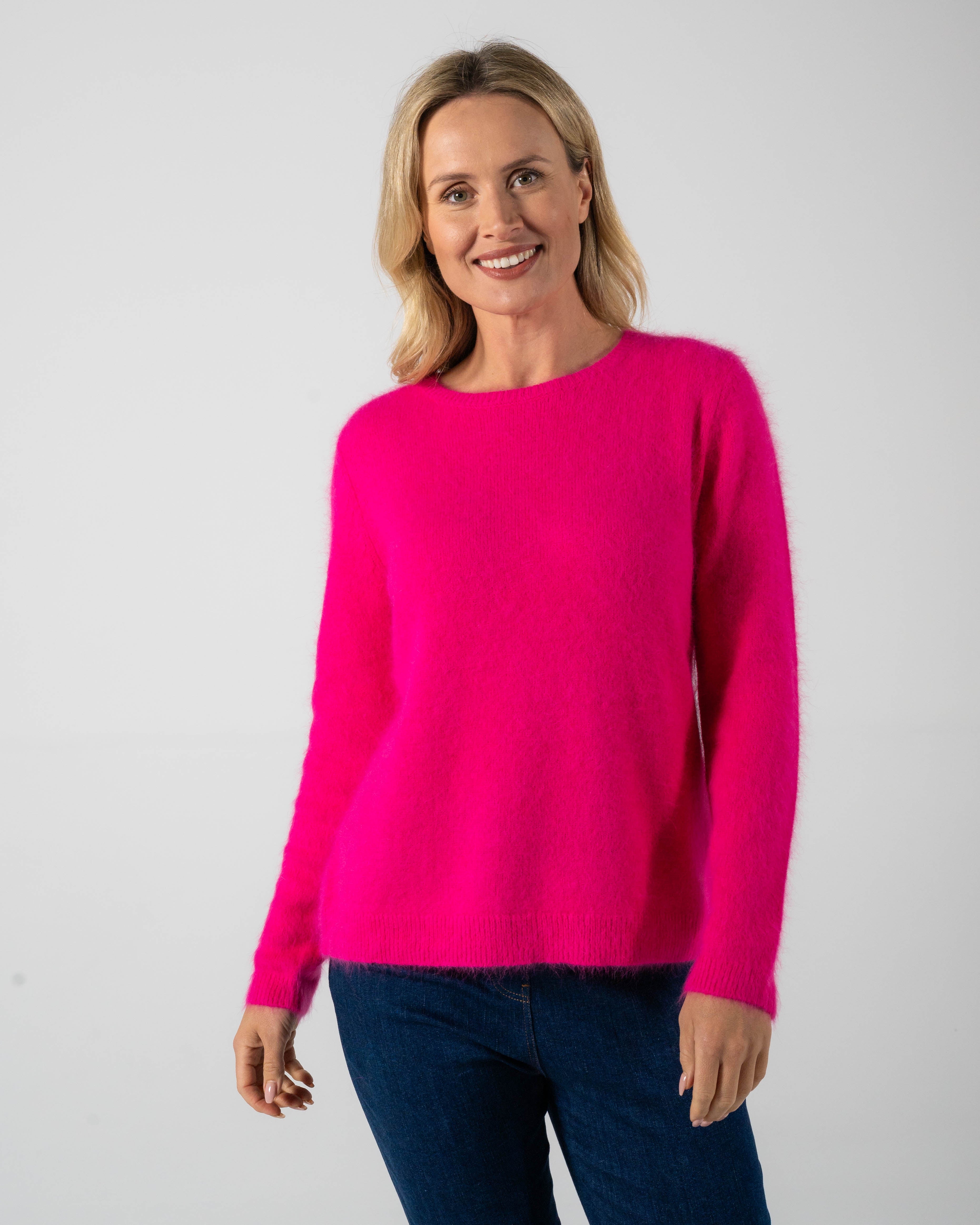 Crew Neck Sweater Hot Pink