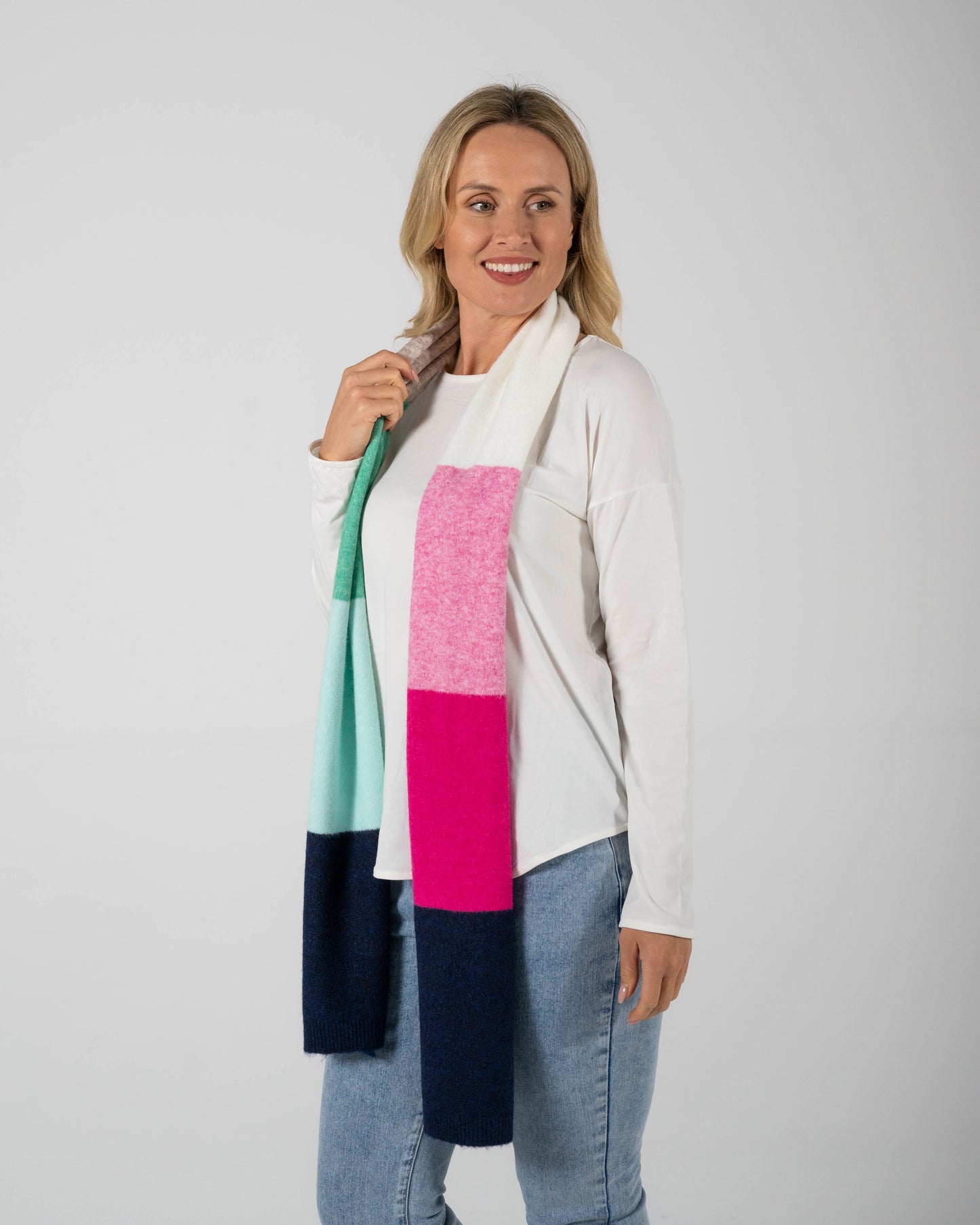 Block Stripe Scarf - Multi Colour