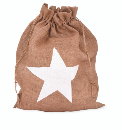 Christmas Sack with Star - Jute