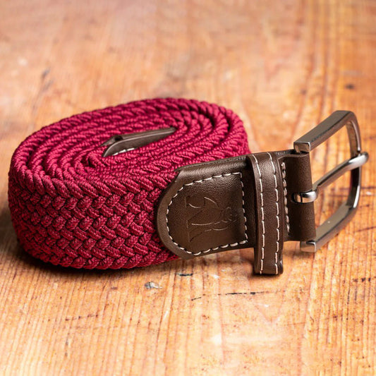 BURGUNDY WOVEN BELT