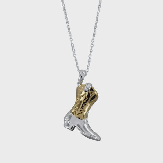 Cowboy necklace silver and gold plate