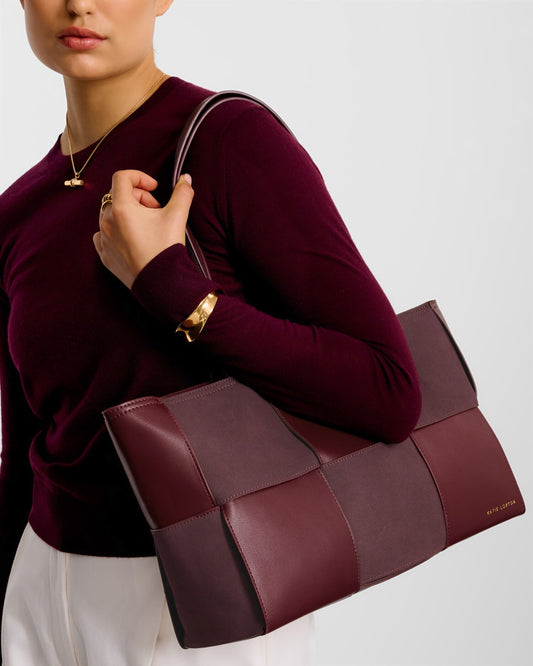 Taya suedette tote  bag - cherry