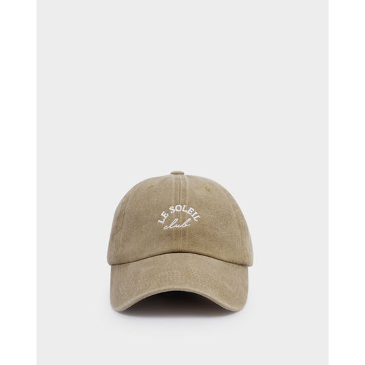 Embroidered Cap 'Le Soleil' in Faded Taupe