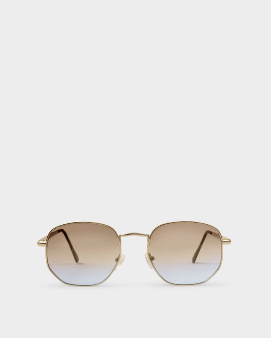 Cali Round Square Sunglasses in Gold