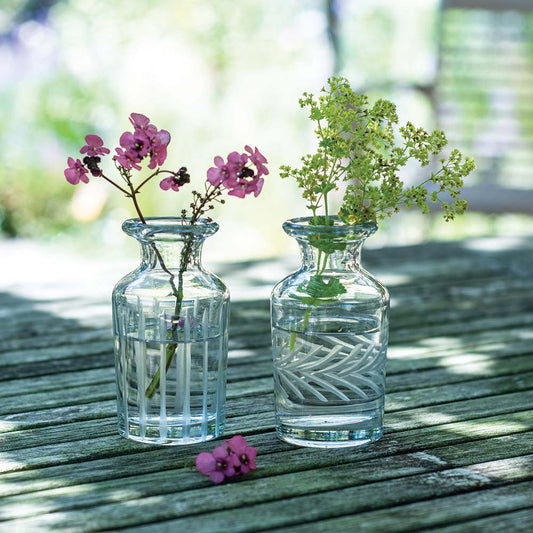 Bud Vase Vintage Etched