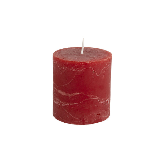 Rustic Pillar Candle Red 70x75mm