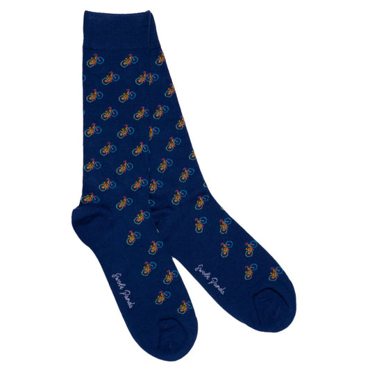 Blue Bicycle Mens Bamboo Socks