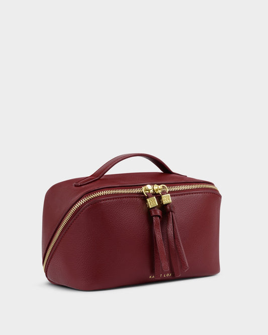 Soho Medium Makeup and Wash Bag in Cherry