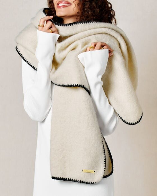 Whipstitch Scarf in Cream
