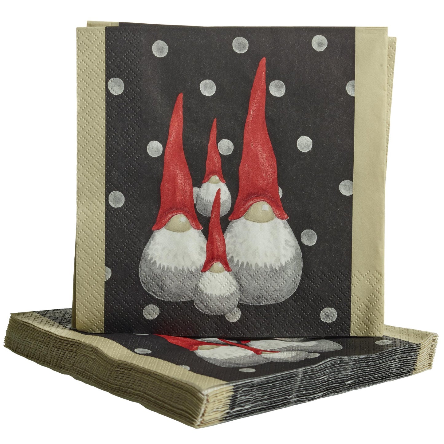 Paper napkins Santa High Hat black/beige small