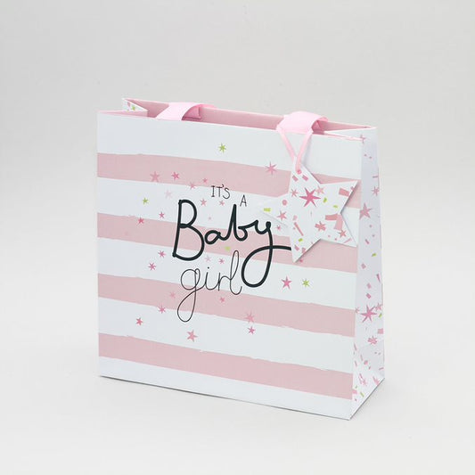 Medium Gift Bag Baby Pink Stripe