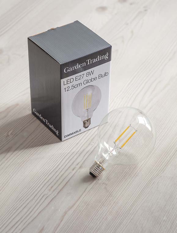 LED Clear Glass E27 GLS 8W 2700K Light Bulb - Dimmable